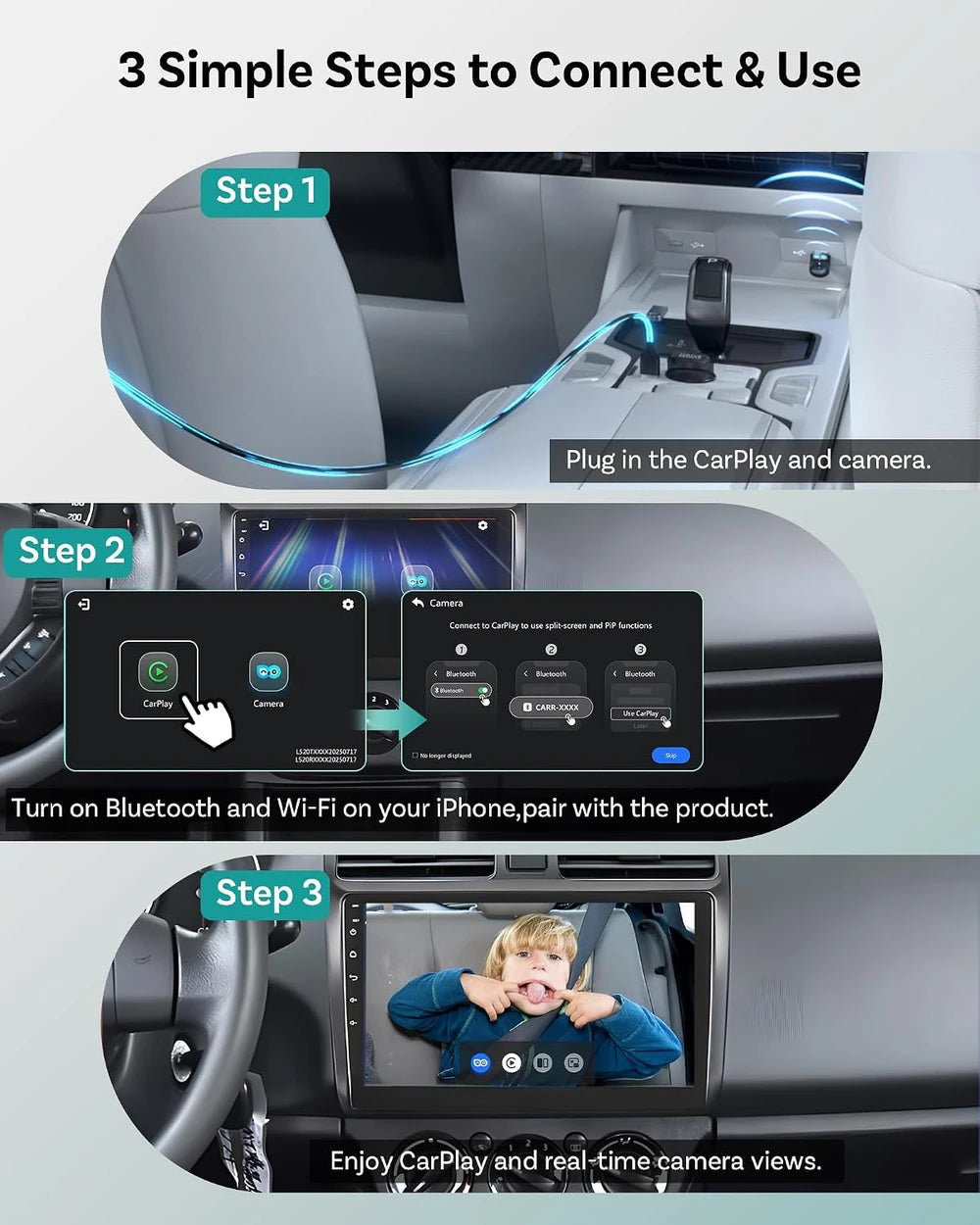 OTTOCAST™ Baby Car Camera & Wireless CarPlay Adapter