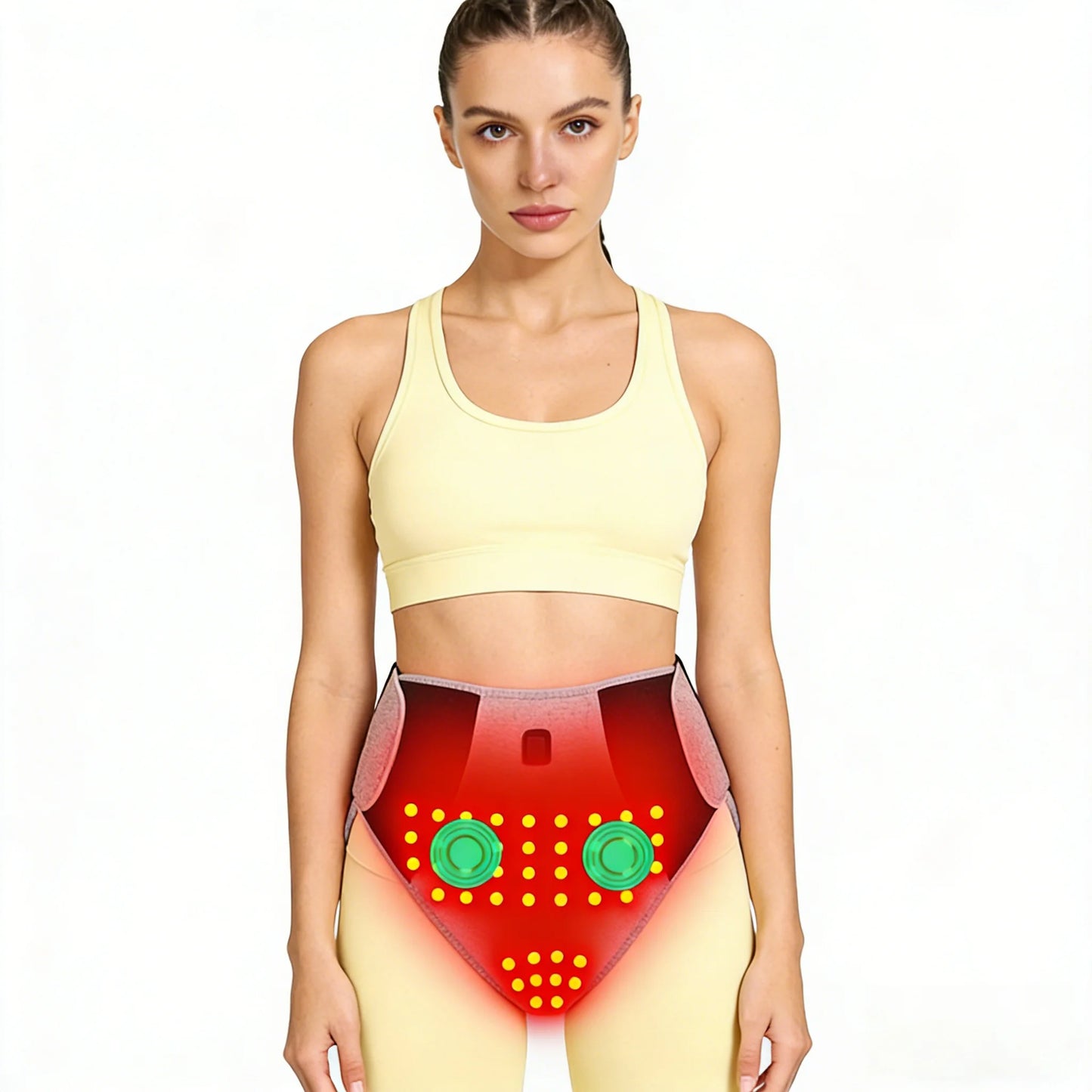 Red Light Heating Women'S Underwear with Abdominal Massager Relieves Abdominal Pain Cold Uterus Menstrual Cramps Warm